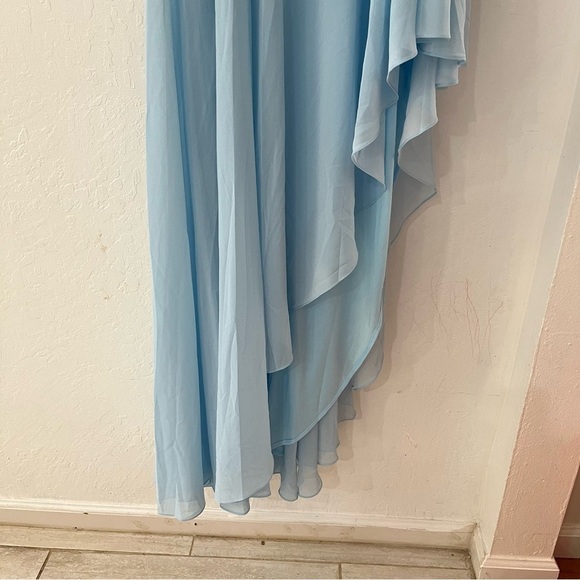 Mac Duggal Ieena Astmmetrical Hem Chiffon Maxi Dress Size 6 - Picture 11 of 15